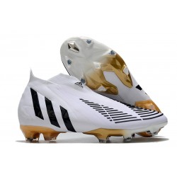 Zapatillas adidas Predator Edge+ FG Blanco Negro Oro