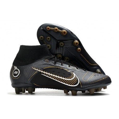 Nike Mercurial Superfly 8 Elite AG-Pro Negro Dorado Metalizado Plateado Metalizado