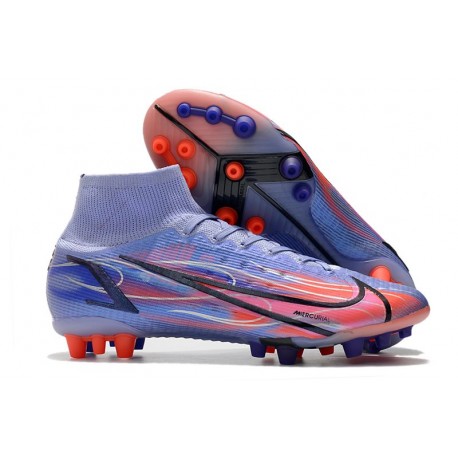 Nike Mercurial Superfly 8 Elite AG-Pro Mbappe Lila Claro Plateado Metalizado