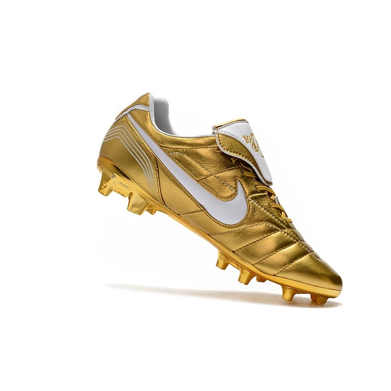 Respectivamente Manifiesto Sermón Bota de fútbol Nike Tiempo Legend R10 Elite FG - Oro Blanco