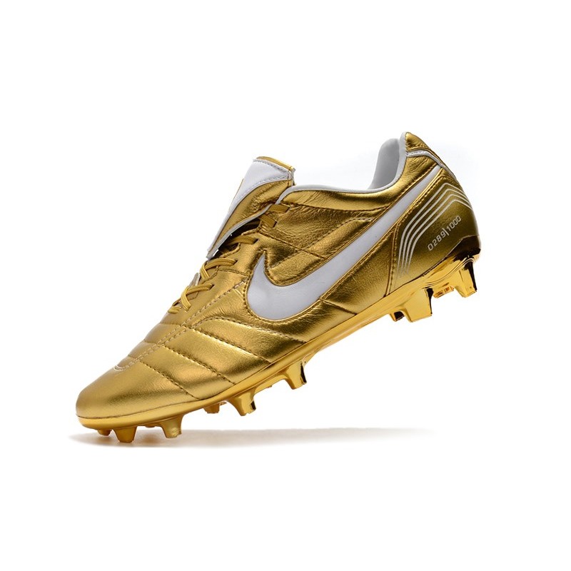 Respectivamente Manifiesto Sermón Bota de fútbol Nike Tiempo Legend R10 Elite FG - Oro Blanco