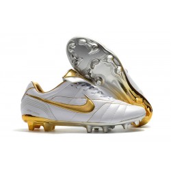 Bota de fútbol Nike Tiempo Legend r10 Elite FG - Blanco Oro