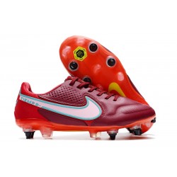 Nike Tiempo Legend IX Elite SG Pro AC Hombre Rojo Blanco Mystic Hibiscus