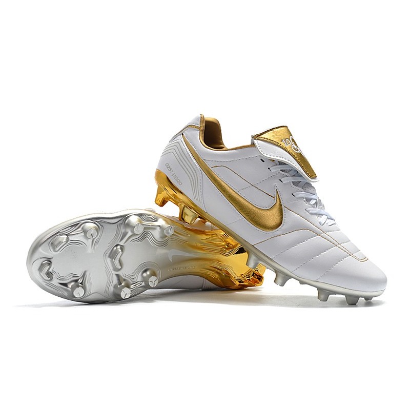 Pegajoso Menagerry Ciencias Bota de fútbol Nike Tiempo Legend r10 Elite FG - Blanco Oro