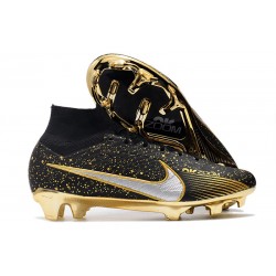 Nuevo Nike Zoom Mercurial Superfly 9 Elite FG Negro Oro Blanco