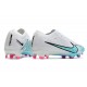 Nike Zoom Mercurial Vapor15 Elite FG Blanco Azul Báltico Rosa Blast Indigo Haze