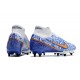 Nike Air Zoom Mercurial Superfly 9 Elite SG Blanco Azul