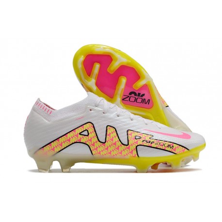 Nike Zoom Mercurial Vapor15 Elite FG Blanco Rosa Amarillo