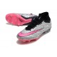 Nike Air Zoom Mercurial Superfly 9 Elite SG Plateado Metalizado Rosa Hyper Negro