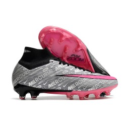 Nike Air Zoom Mercurial Superfly IX Elite FG Plateado Metalizado Rosa Negro