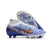 Nike Air Zoom Mercurial Superfly 9 Elite AG Blanco Azul Oro