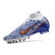 Nike Air Zoom Mercurial Superfly 9 Elite AG Blanco Azul Oro