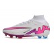 Nike Zoom Mercurial Superfly 9 Elite FG Blanco Rosa Azul