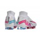 Nike Zoom Mercurial Superfly 9 Elite FG Blanco Rosa Azul