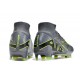 Nike Zoom Mercurial Superfly 9 Elite FG Gris Negro Verde