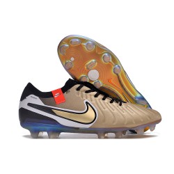 Nike Tiempo Legend X Elite FG Future Heritage Seda Dorada Metálica Moneda Negro