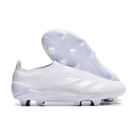 adidas Botas Futbol Predator Elite Laceless FG Blanco Plateado Met