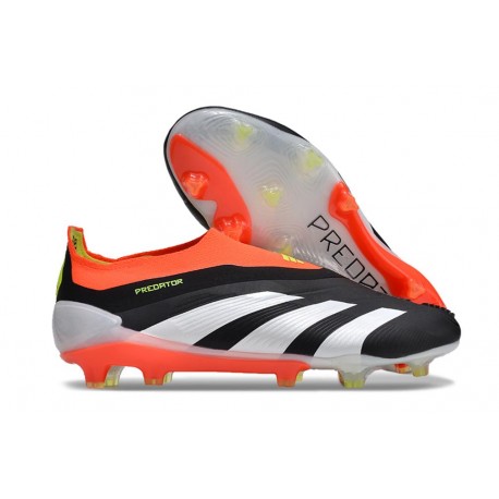 adidas Botas Futbol Predator Elite Laceless FG Negro Blanco Rojo