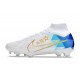 Nike Zoom Mercurial Superfly 9 Elite FG Blanco Azul Oro