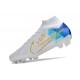 Nike Zoom Mercurial Superfly 9 Elite FG Blanco Azul Oro