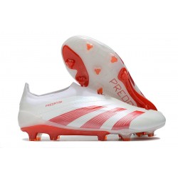 adidas Botas Futbol Predator Elite Laceless FG Blanco Rojo