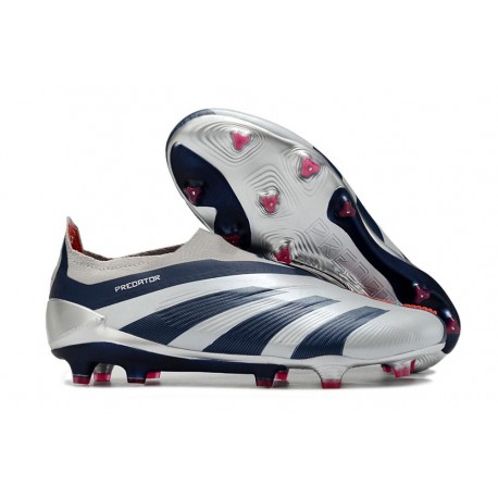 adidas Botas Futbol Predator Elite Laceless FG Argento Negro Rojo
