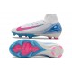 Bota Nike Air Zoom Mercurial Superfly X Elite FG Blanco Rosa Azul