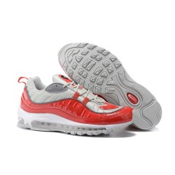 Nike Supreme x NikeLab Air Max 98 Zapatos - Rojo Gris