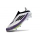 Zapatillas Adidas F50+ Laceless FG X Messi Ftwr Blanco Negro Morado Unity
