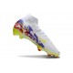 Nike Air Zoom Mercurial Superfly X Elite FG Blanco Violeta Amarillo