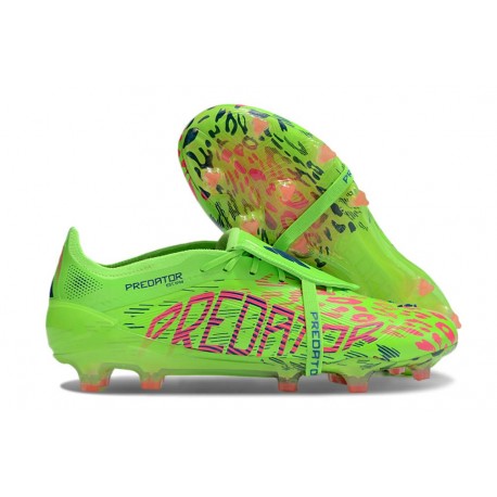 Adidas Predator Elite Foldover Tongue FG Limón Lúcido Rosa Azul Fusion