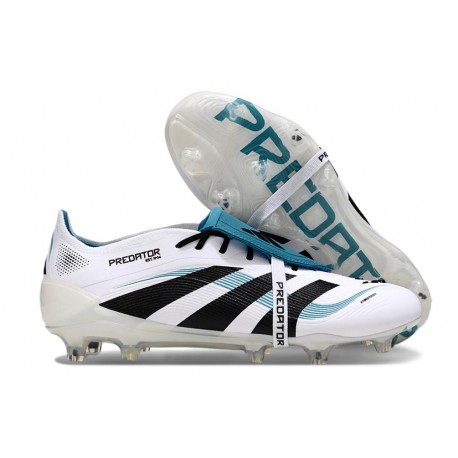 Adidas Predator Elite Foldover Tongue FG Blanco Negro Ciano