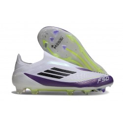 Bota de Futbol Adidas F50 Elite LL FG X Messi Ftwr Blanco Negro Morado Unity