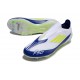 Bota de Futbol Adidas F50 Elite LL FG Blanco Amarillo Solar Azul Lúcido