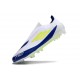 Bota de Futbol Adidas F50 Elite LL FG Blanco Amarillo Solar Azul Lúcido