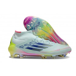 Adidas F50 Elite Mid Cut FG Casi Azul Azul Semilúcido Semi Amarillo Solar