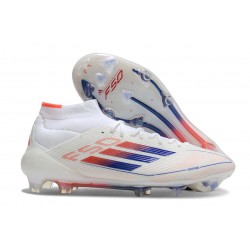 Adidas F50 Elite Mid Cut FG Blanco Rojo Solar Azul Lúcido