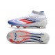 Adidas F50 Elite Mid Cut FG Blanco Rojo Solar Azul Lúcido