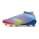 Adidas F50 Elite Mid Cut FG Azul Fusion Limón Lúcido Rosa Lúcido