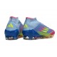 Adidas F50 Elite Mid Cut FG Azul Fusion Limón Lúcido Rosa Lúcido