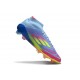 Adidas F50 Elite Mid Cut FG Azul Fusion Limón Lúcido Rosa Lúcido