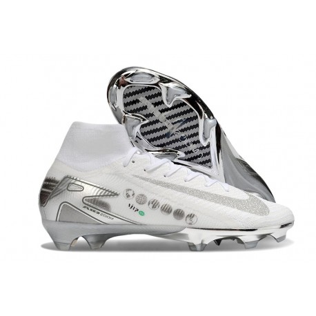 Nike Zoom Mercurial Superfly 10 Elite FG Blanco Plateada