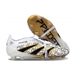 Botas adidas Predator 25 Elite Tongue FG Blanco Negro Met Dorado