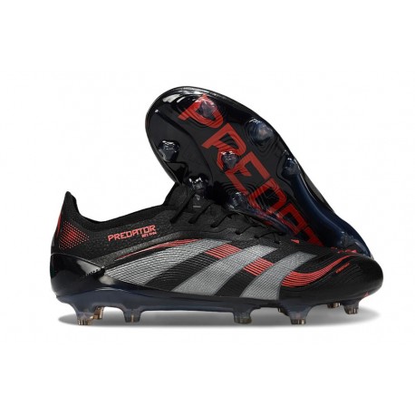 Bota de Futbol adidas Predator Elite FG Negro Gris Four Rojo Lúcido