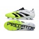 Bota de Futbol adidas Predator Elite FG Blanco Negro Limón Lúcido