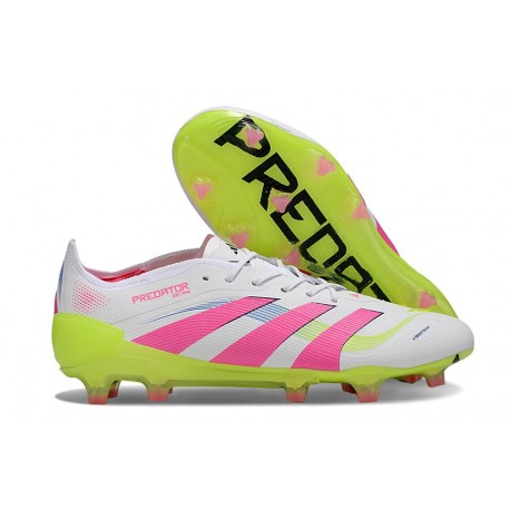 Bota de Futbol adidas Predator Elite FG Blanco Rosa Lúcido Limón Lúcido