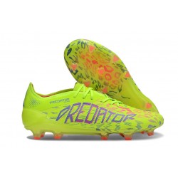 Bota adidas Predator Elite FG Limón Lúcido Rosa Lúcido Azul Fusion