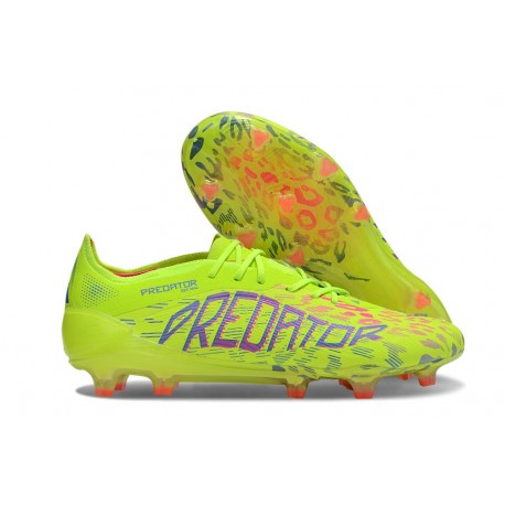 Bota adidas Predator Elite FG Limón Lúcido Rosa Lúcido Azul Fusion