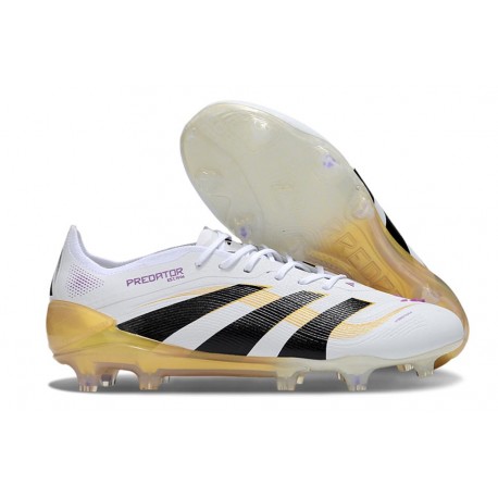Bota de Futbol adidas Predator Elite FG Blanco Negro Dorada