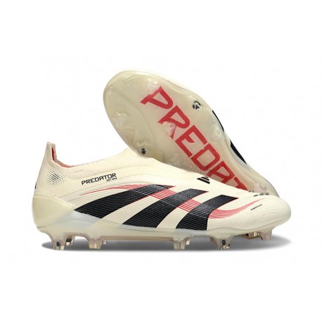 adidas Predator Elite Sin Cordones FG Blanco Off Negro Rubí Puro